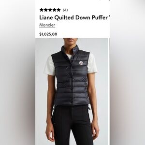 Moncler Black Quilted Down Puffer Vest
